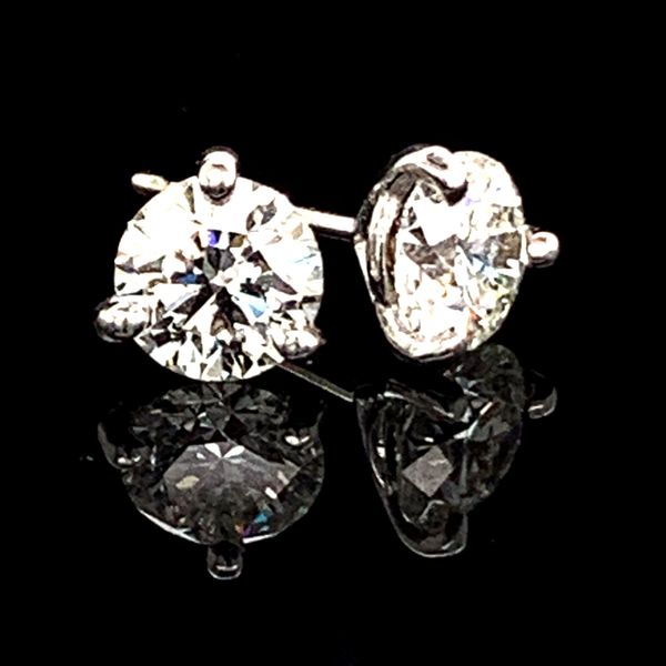 Hearts And Arrows Diamond Martini Stud Earrings, 1.63Ct Total Weight Geralds Jewelry Oak Harbor, WA