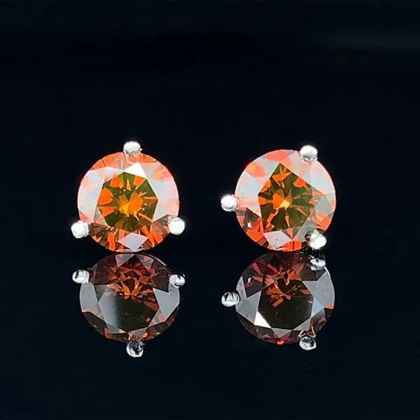 Dark Orange Diamond Stud Earrings Geralds Jewelry Oak Harbor, WA