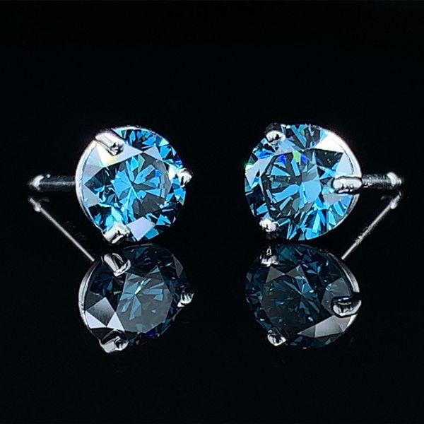 .94Cttw Blue Diamond Earrings Image 2 Geralds Jewelry Oak Harbor, WA