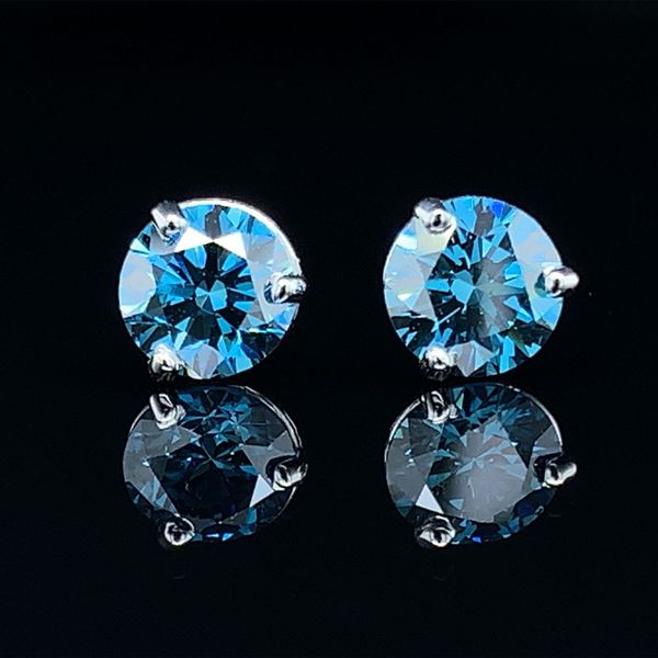 .94Cttw Blue Diamond Earrings Geralds Jewelry Oak Harbor, WA