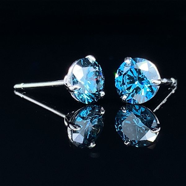 1.02Cttw Blue Diamond Earrings Image 2 Geralds Jewelry Oak Harbor, WA