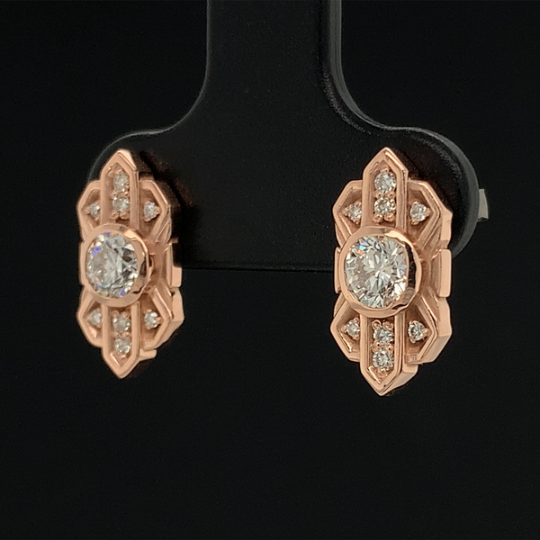Art Deco Style Diamond Earrings Image 2 Geralds Jewelry Oak Harbor, WA