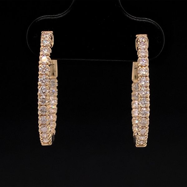 Yellow Gold Inside Out Oval Diamond Hoop Earrings, .70cttw Geralds Jewelry Oak Harbor, WA