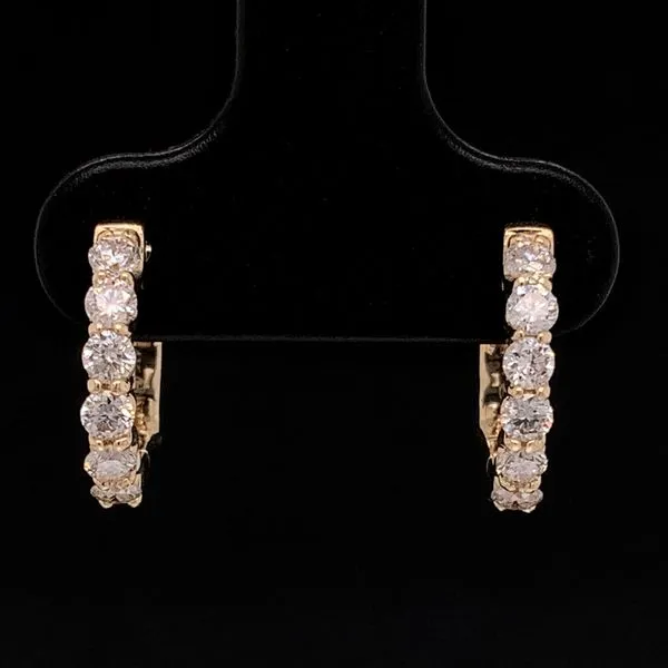 Petite 14K Yellow Gold Diamond Hoop Earrings Geralds Jewelry Oak Harbor, WA