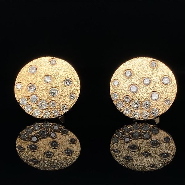 Yellow Gold Cascading Diamond Disc Earrings Geralds Jewelry Oak Harbor, WA