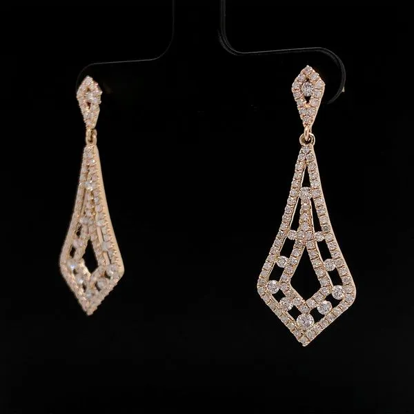 Yellow Gold Chandelier Diamond Dangle Earrings Image 2 Geralds Jewelry Oak Harbor, WA