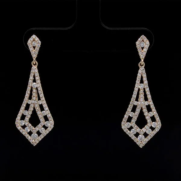 Yellow Gold Chandelier Diamond Dangle Earrings Geralds Jewelry Oak Harbor, WA