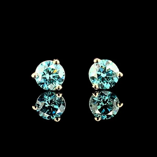 Light Blue Diamond Stud Earrings Geralds Jewelry Oak Harbor, WA