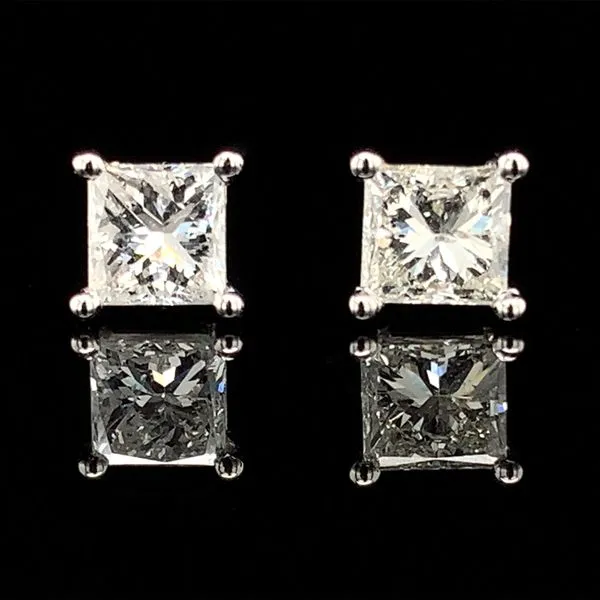 Princess Cut Diamond Stud Earrings, .75Ct Total Diamond Weight Geralds Jewelry Oak Harbor, WA