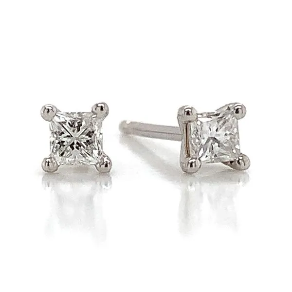 Princess Cut Diamond Stud Earrings, .27Ctw Image 3 Geralds Jewelry Oak Harbor, WA