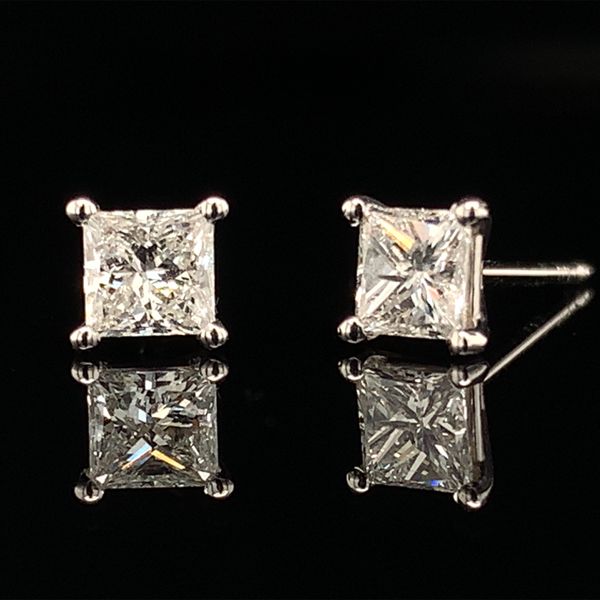 Princess Cut Diamond Stud Earrings, .50Ctw Image 2 Geralds Jewelry Oak Harbor, WA