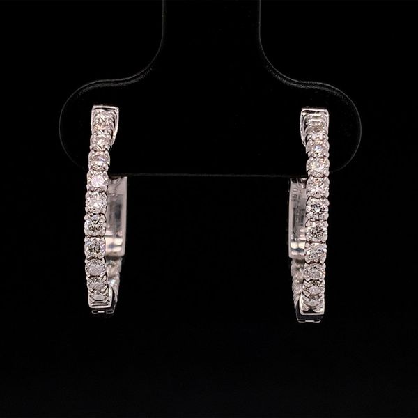 White Gold Inside Out Diamond Hoop Earrings Geralds Jewelry Oak Harbor, WA
