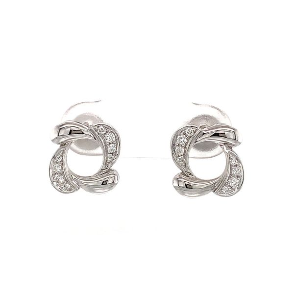 White Gold Negative Space Diamond Earrings Image 4 Geralds Jewelry Oak Harbor, WA