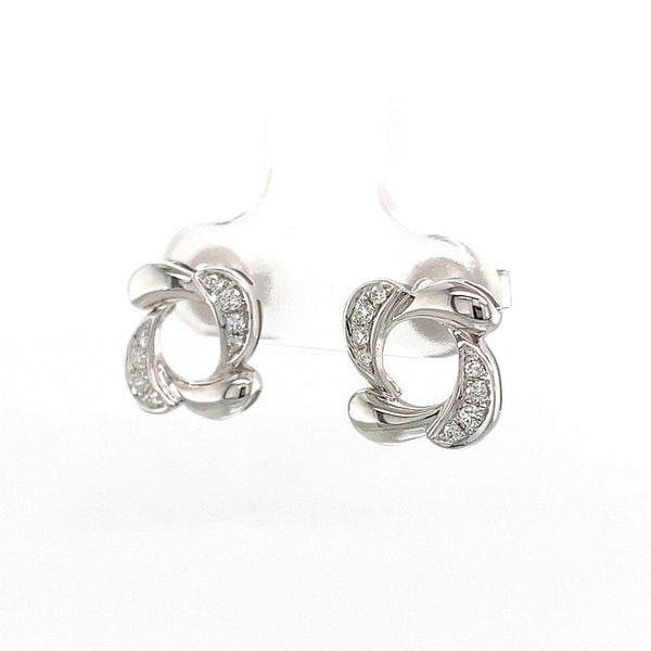 White Gold Negative Space Diamond Earrings Image 5 Geralds Jewelry Oak Harbor, WA