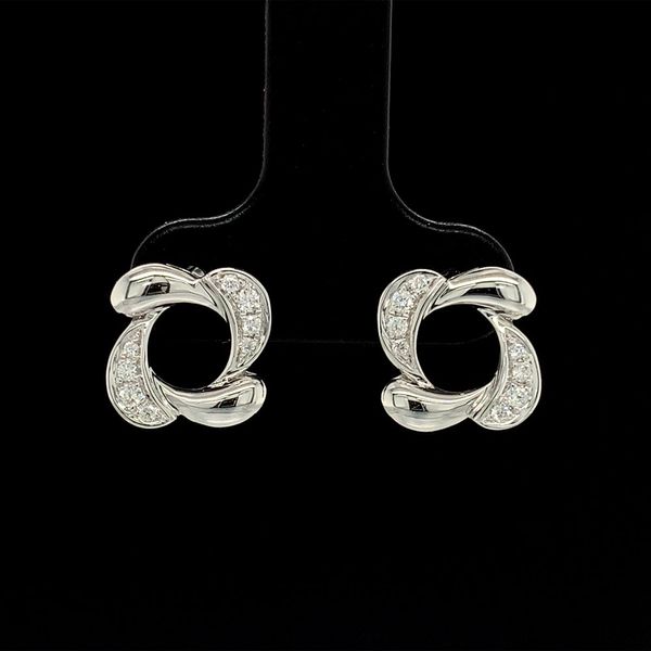 White Gold Negative Space Diamond Earrings Geralds Jewelry Oak Harbor, WA
