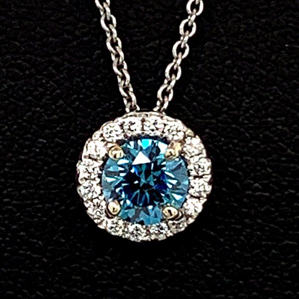 Blue Hearts And Arrows Diamond Pendant, .48Ct Total Weight Geralds Jewelry Oak Harbor, WA