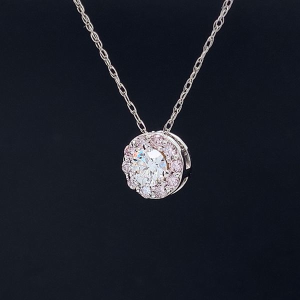 Natural Pink And White Diamond Pendant Image 2 Geralds Jewelry Oak Harbor, WA