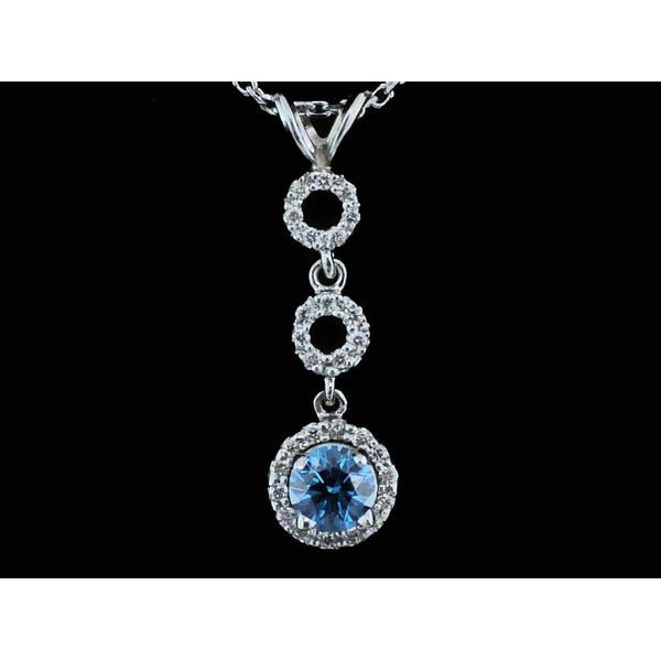 Hearts & Arrows Cut Blue Diamond Pendant Geralds Jewelry Oak Harbor, WA