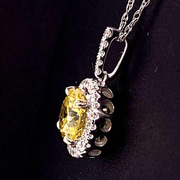 Enhanced Fancy Yellow Hearts And Arrows Cut Diamond Pendant Image 2 Geralds Jewelry Oak Harbor, WA