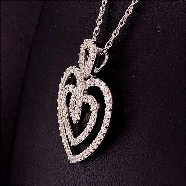 Double Heart Diamond Pendant Image 2 Geralds Jewelry Oak Harbor, WA