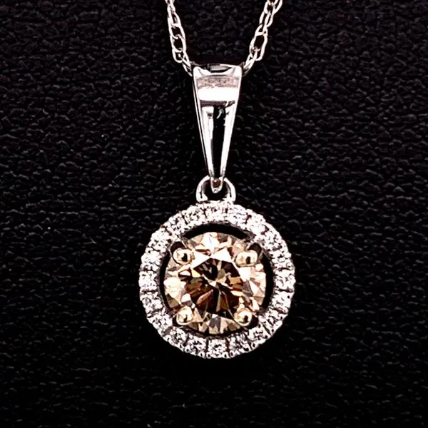 Fancy Light Champagne And Diamond Halo Style Pendant Geralds Jewelry Oak Harbor, WA