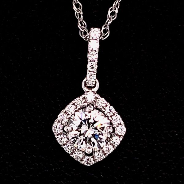Ladies White Gold And Diamond Halo Pendant Geralds Jewelry Oak Harbor, WA