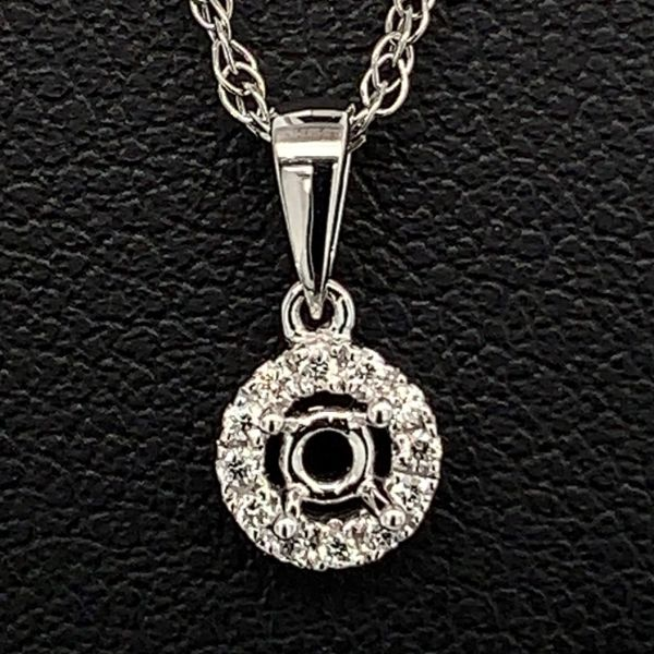 18K Diamond Halo Pendant Mounting Geralds Jewelry Oak Harbor, WA