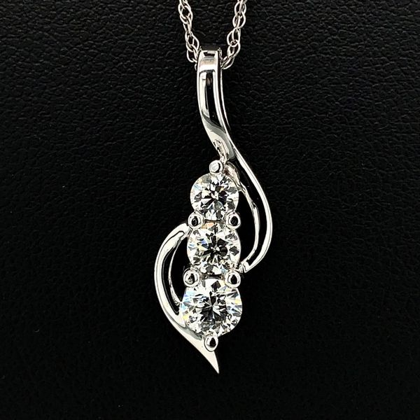 1.00ct Total Weight Hearts and Arrows Diamond Three Stone Pendant Geralds Jewelry Oak Harbor, WA