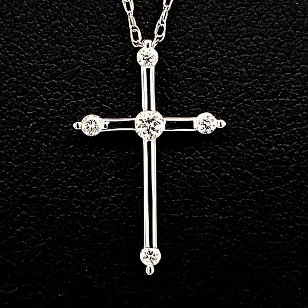 18K White Gold and Diamond Cross Pendant Geralds Jewelry Oak Harbor, WA