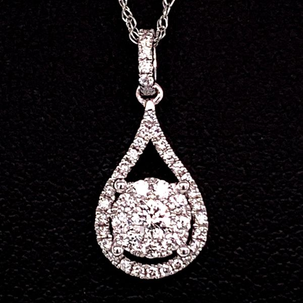 White Gold And Diamond Cluster Pendant Geralds Jewelry Oak Harbor, WA