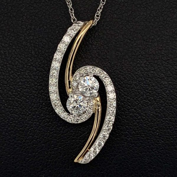 14K Tu-Tone 2-Stone Diamond Pendant Geralds Jewelry Oak Harbor, WA