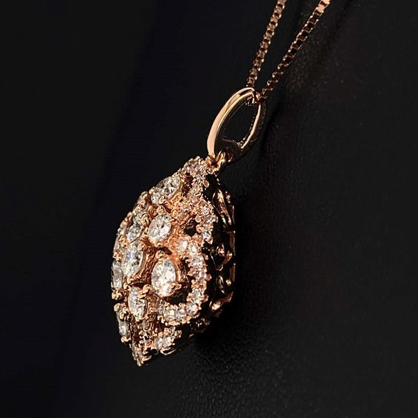 Rose Gold And Diamond Cluster Pendant Image 2 Geralds Jewelry Oak Harbor, WA