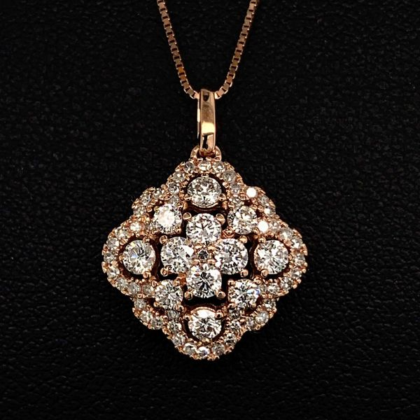 Rose Gold And Diamond Cluster Pendant Geralds Jewelry Oak Harbor, WA