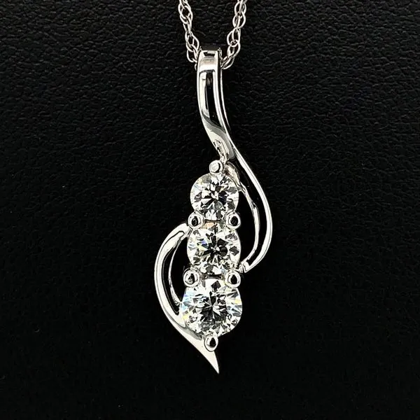 .72 ct Total Weight Hearts and Arrows Diamond Three Stone Pendant Geralds Jewelry Oak Harbor, WA