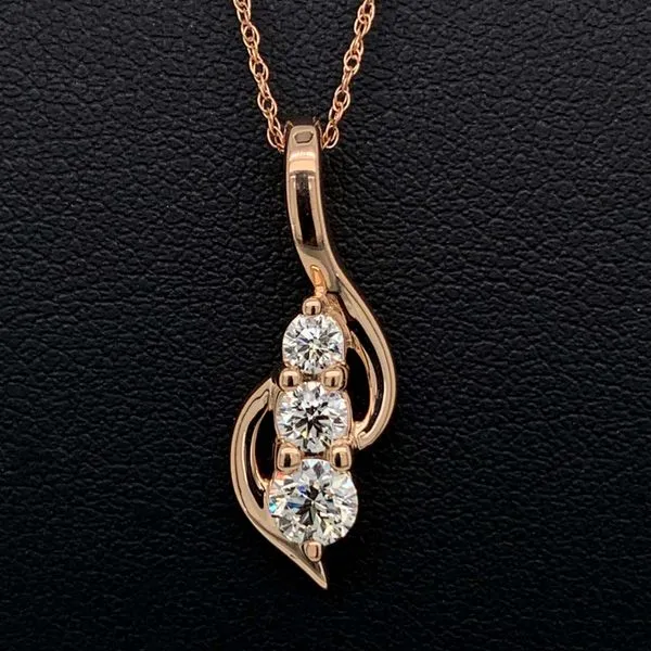 .50ct Total Weight Hearts And Arrows Diamond Three Stone Pendant Geralds Jewelry Oak Harbor, WA