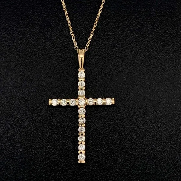 10K Yellow Gold And Diamond Cross Necklace Geralds Jewelry Oak Harbor, WA