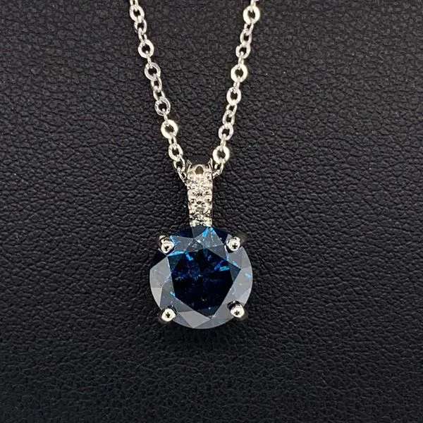 10K White Gold Blue Diamond Pendant Geralds Jewelry Oak Harbor, WA