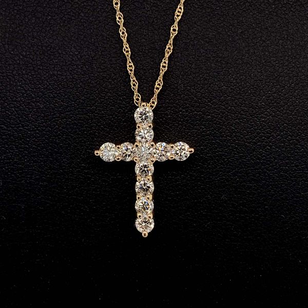 14K Yellow Gold And Diamond Cross Pendant Geralds Jewelry Oak Harbor, WA