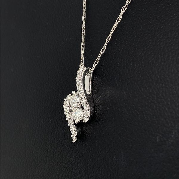 10K White Gold And Diamond 2 Stone Pendant Image 2 Geralds Jewelry Oak Harbor, WA