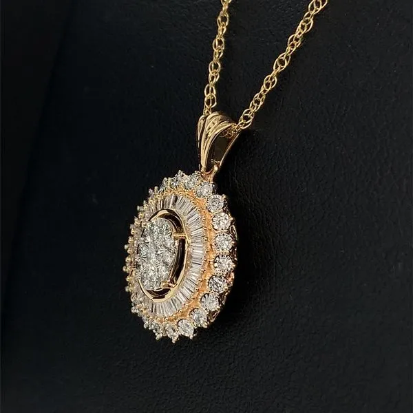 Diamond Oval Cluster Pendant Image 2 Geralds Jewelry Oak Harbor, WA