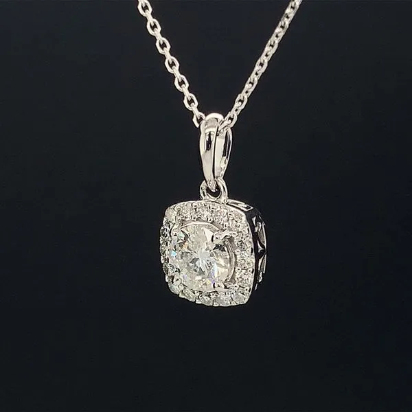 Diamond Halo Style Pendant, 1.00Ct Total Diamond Weight Image 2 Geralds Jewelry Oak Harbor, WA
