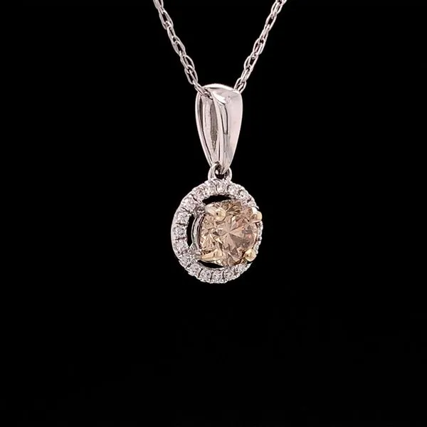 Fancy Light Champagne And Diamond Halo Style Pendant Image 3 Geralds Jewelry Oak Harbor, WA