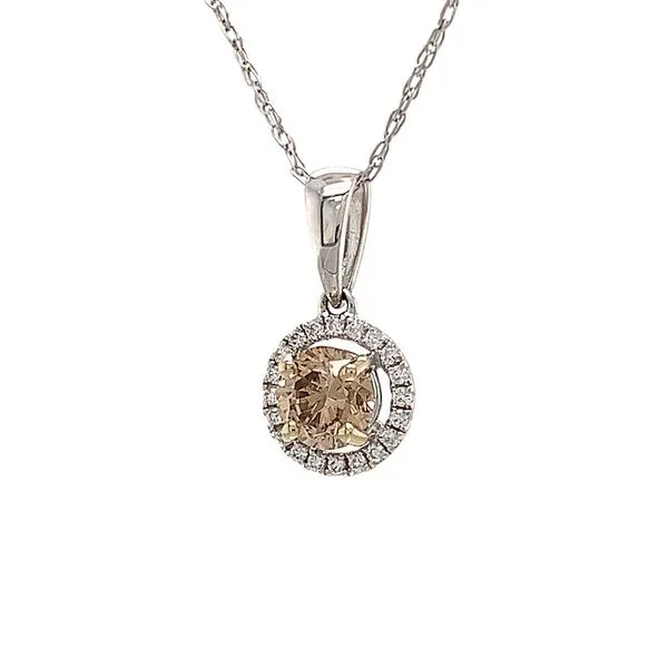 Fancy Light Champagne And Diamond Halo Style Pendant Image 5 Geralds Jewelry Oak Harbor, WA