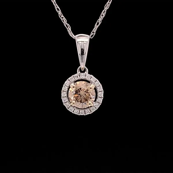 Fancy Light Champagne And Diamond Halo Style Pendant Geralds Jewelry Oak Harbor, WA