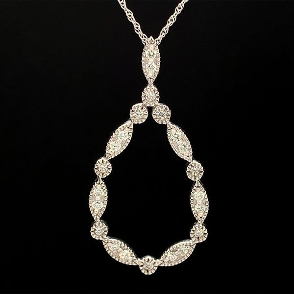 Pear Shape Fleur Diamond Pendant, White Gold Geralds Jewelry Oak Harbor, WA