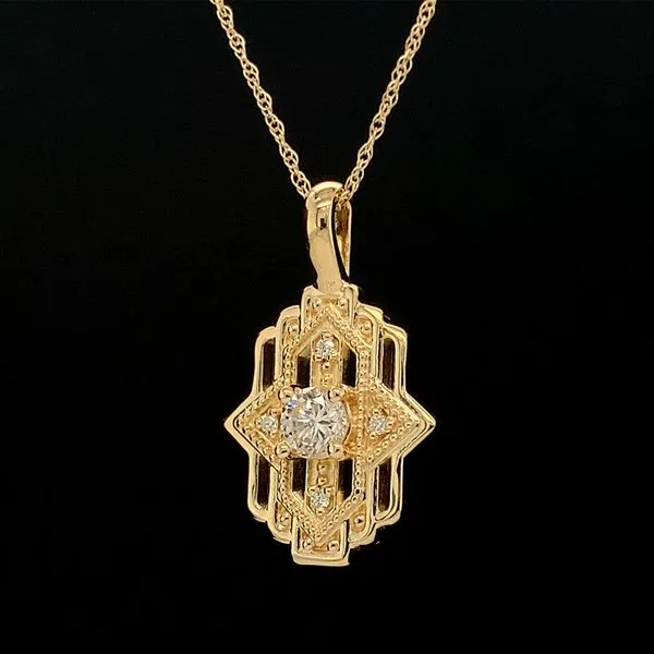 Art Deco Style Diamond Pendant Image 2 Geralds Jewelry Oak Harbor, WA