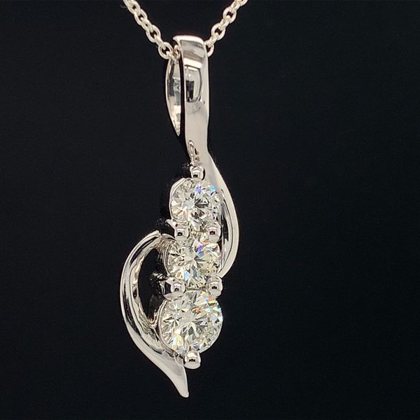 Hearts and Arrows Diamond Three Stone Pendant, 1.00ct Total Diamond Weight Image 3 Geralds Jewelry Oak Harbor, WA