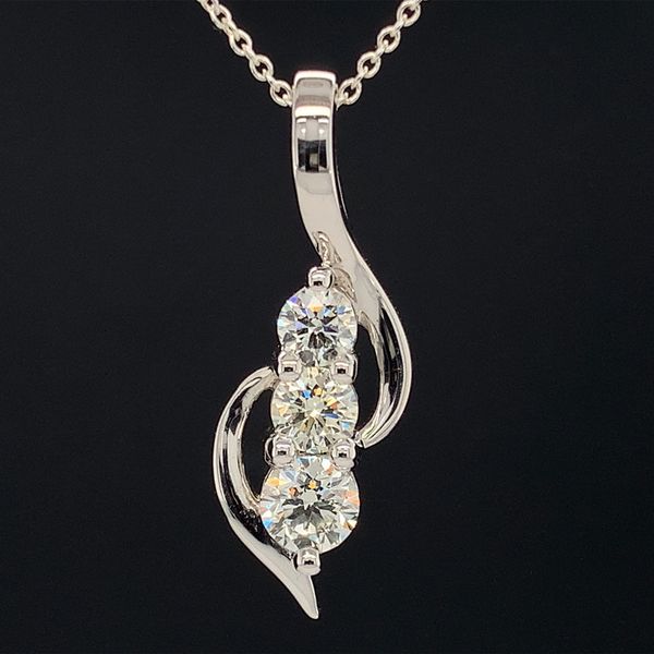 Hearts and Arrows Diamond Three Stone Pendant, 1.00ct Total Diamond Weight Geralds Jewelry Oak Harbor, WA