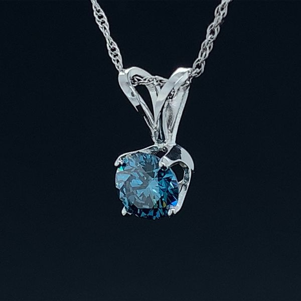 .54Ct Blue Diamond Soliatire Pendant Image 2 Geralds Jewelry Oak Harbor, WA