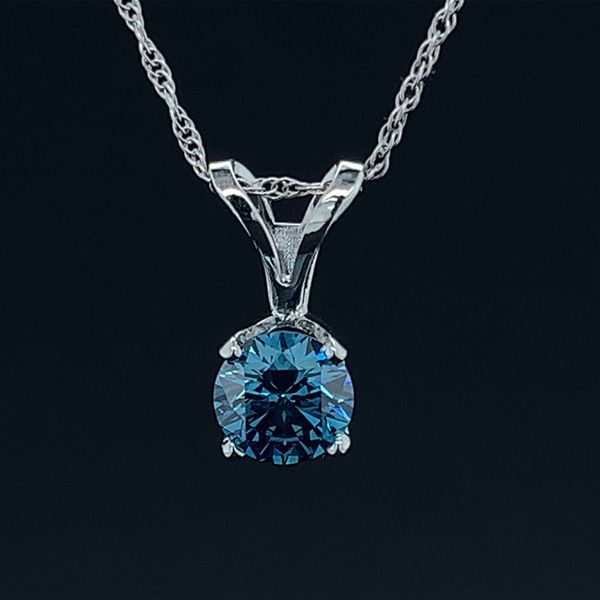 .54Ct Blue Diamond Soliatire Pendant Geralds Jewelry Oak Harbor, WA